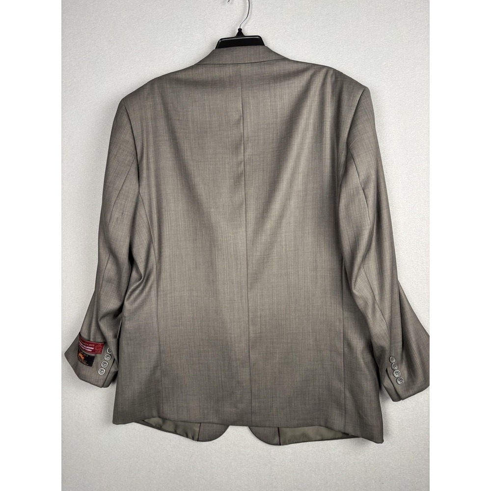 Caravelli Blazer Mens 44R Taupe 3 Button Notch Lapel Suit Jacket Superior 150's - Picture 4 of 16